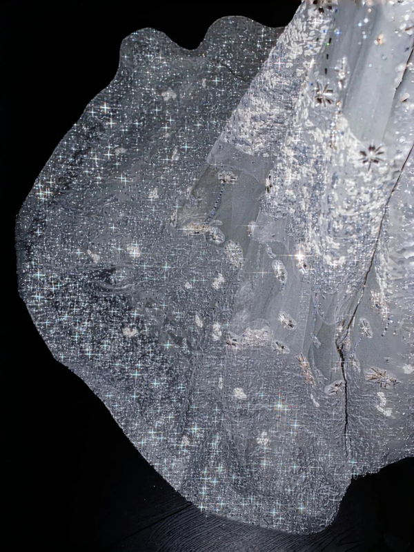 White one-shoulder diamond slim waist A-line elegant long skirt, prom dress R5640