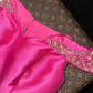 Rose pink off-shoulder fitted waist bodycon mermaid long ball gown R6990