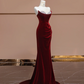 Red strapless, fitted, long, sexy ball gown/bridal dress R8358