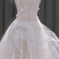 White Strapless Sequined Fitted Waist Bridal Dress R5795