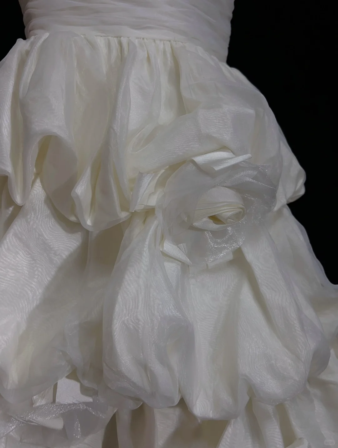 White one-shoulder design tube top waist pleated cake skirt short skirt homecoming dress R4979