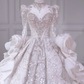White bottom bright diamond slim waist classical temperament puffy skirt long dress bridal gown R5872