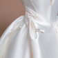 White strapless sexy fitted waist full skirt satin long ball gown/bridal dress R8301
