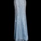 Light blue halter neck rhinestone fitted long ball gown R6671