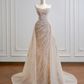 Nude pink strapless fitted waist bodycon long ball gown R8186