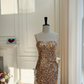 Gold Strap Sequined Waist Slim Skirt Homecoming Dress R5200