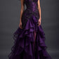 Purple suspender dress lace design waist slim hip dress, prom dress R5361