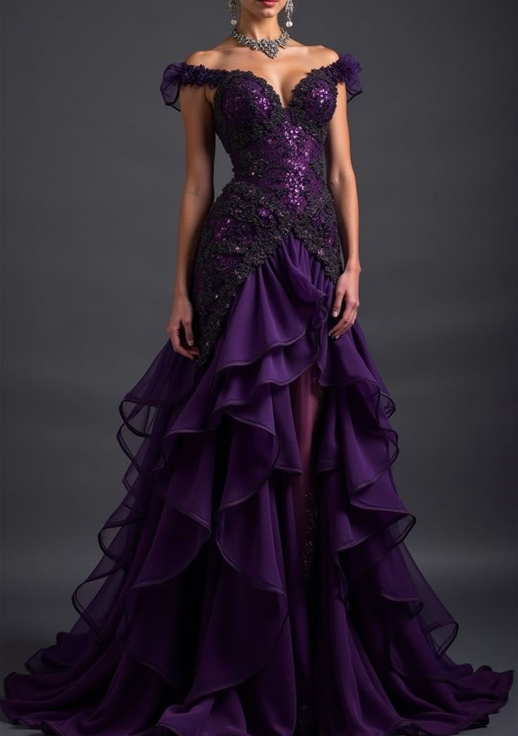 Purple suspender dress lace design waist slim hip dress, prom dress R5361