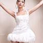 White suspender pleated waist slim bud skirt short skirt homecoming dress R4531