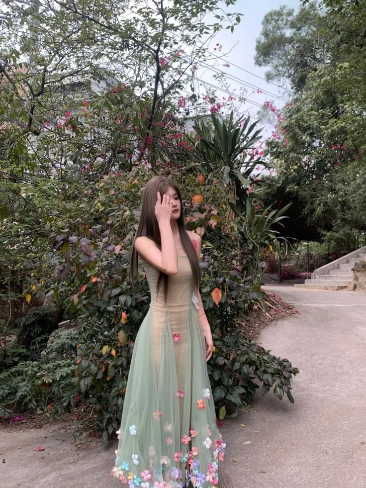Fresh Tulle Applique Women's Prom Gown Soft Green Waist Fitted Maxi Evening Dress Birthday Dress — Fall Outfit 2026 New  RS3247