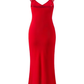 2025 Summer New Red Sexy Dress V-neck Date High-end Holiday Dress R0936