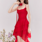 French flower tie ruffled collar suspender dress R4542