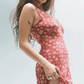 Dress short niche retro saffron V-neck sleeveless backless suspender long dress R2904