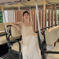 Beach vacation dress travel wear loose backless long suspender dress R0197