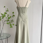 Halter neck dress 2025 new satin fishtail high-end dress R2107