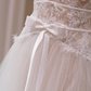 White Strapless Lace Waist Slim A-Line Long Dress Bridal Gown R5718