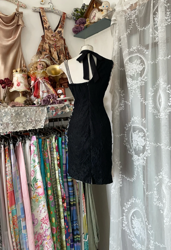 Black slim waist design hip sexy short skirt ball gown R6152