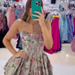 Retro Floral Strapless Waisted Tutu Skirt Homecoming Dress R5560