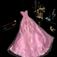 Pink strapless fitted long princess ball gown R6870