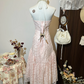 Pink tube top waist fishtail slim hip ruffled skirt short skirt homecoming dress R4290
