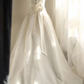 White halter-neck, fitted A-line skirt, long ball gown, bridal dress R6844