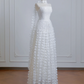 White strapless, heavily embellished, fitted long ball gown R8216