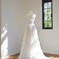 White halter-neck fitted long ball gown/bridal dress R8447