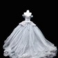 Light gray off-shoulder fitted waist slim-fitting ball gown with a full skirt R8695