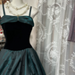 Dark green halter-neck, fitted A-line maxi dress, prom dress R6312