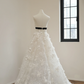 White lace strapless fitted waist floor-length ball gown/bridal dress R8543