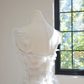 White halter-neck fitted long ball gown/bridal dress R8447