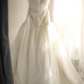 White halter-neck, fitted A-line skirt, long ball gown, bridal dress R6844