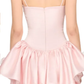Pink suspender fishbone slim fit princess skirt homecoming dress R4410