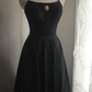 Black halter-neck fitted long ball gown R6791