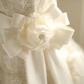 White halter-neck, fitted A-line skirt, long ball gown, bridal dress R6844