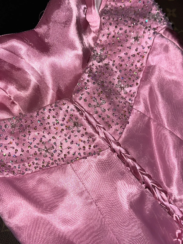 Pink strapless fitted long princess ball gown R6870