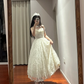 Light apricot strapless fitted long ball gown, bridal dress R8848