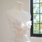 White halter-neck fitted long ball gown/bridal dress R8447