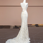Off-white strapless, fitted, bodycon mermaid-style long gown, elegant ball gown, bridal dress R8330