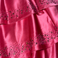 Pink strapless fitted waist slim-fitting pleated fishtail long ball gown R7030