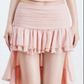 Pink halterneck sexy top with pleated skirt for homecoming dress R4653