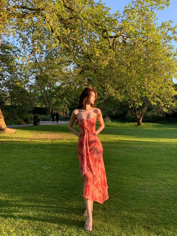 Vibrant Slim Chiffon Prom Gown Orange Women's Corset Maxi Birthday Dress — Fall Outfit 2026 New RS3093