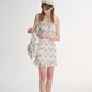 French halter neck suspender skirt ruffled floral skirt holiday style dress R2752