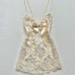 Apricot floral suspenders waist sexy mini skirt homecoming dress R2689