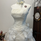 White tube top lace skirt sexy cute short skirt homecoming dress R4173