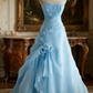 White strapless, fitted A-line long ball gown/bridal dress R6730