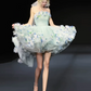 Dreamy Mint Green A-Line Strapless Applique Corset Mini Party Dress Homecoming Dress RS383
