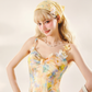 Seaside Vacation Dopamine Short Skirt Oil Painting Printed Suspender Dress R5214