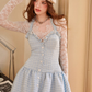 Chanel tweed ruffled waist halter neck vest dress R5251