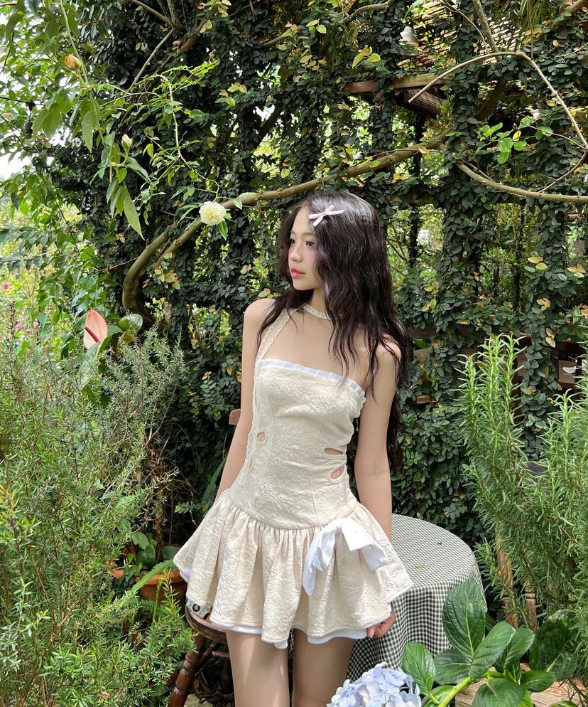 Apricot tube top design cute waist sexy short skirt homecoming dress R3885